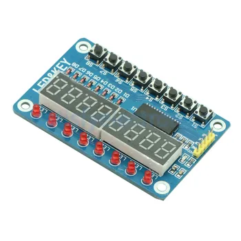 

TM1638 LED Display 7 segment 8 Bit Digital Tube Module 16 Keys 8Bit Keyboard LED Display Module For Arduino DIY Kit