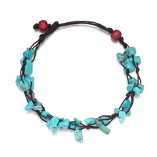 AliExpress Wish Европа и Америка популярный пляжный браслет на ногу Женская мода гравия крутой Плетеный веревочный браслет на ногу XL510