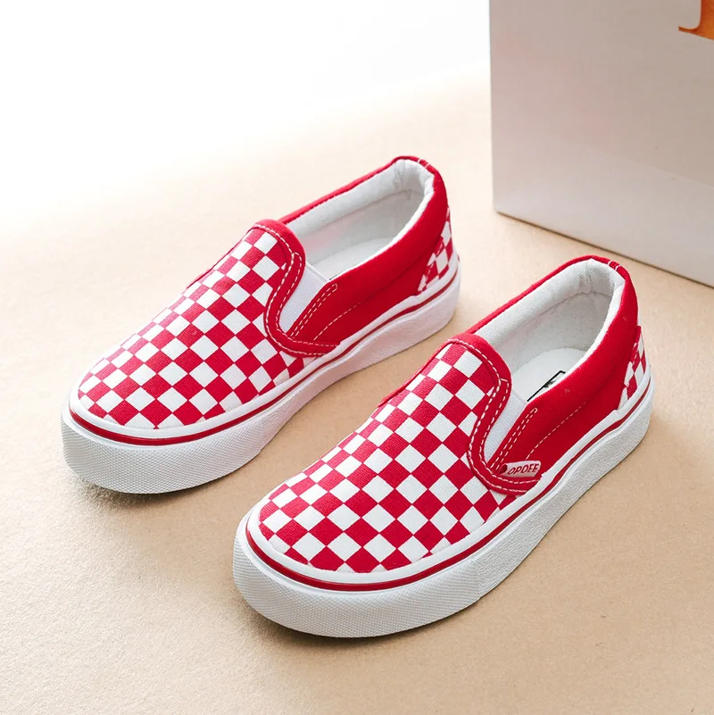 2022 New Children Canvas Shoes Plaid Boys and Girls Pedal Lazy Shoes Fashion Low-cut Cloth Shoes Fashion Shoes Flats Student bata children's sandals Children's Shoes