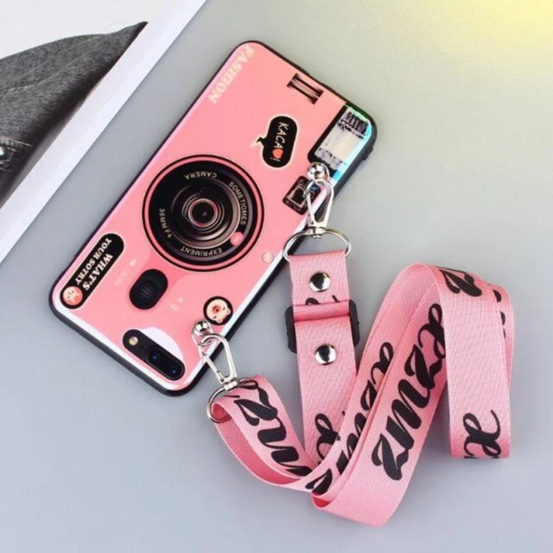 

3D Blu-ray lanyard camera with the same bracket Phone case For Samsung A series A6 8 5 Plus 2018 A6S A7 5 3 2017 A9star cover