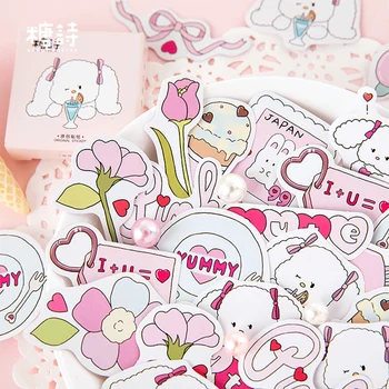 

45 Pcs/Box Cute cartoon pink animal mini decoration paper sticker decoration DIY album diary scrapbooking label sticker