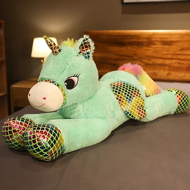 2020 New Arrival Large Unicorn Plush Toys Cute Purple Green Horse Soft Doll Stuffed Animal Big Toys For Children Birthday Gift