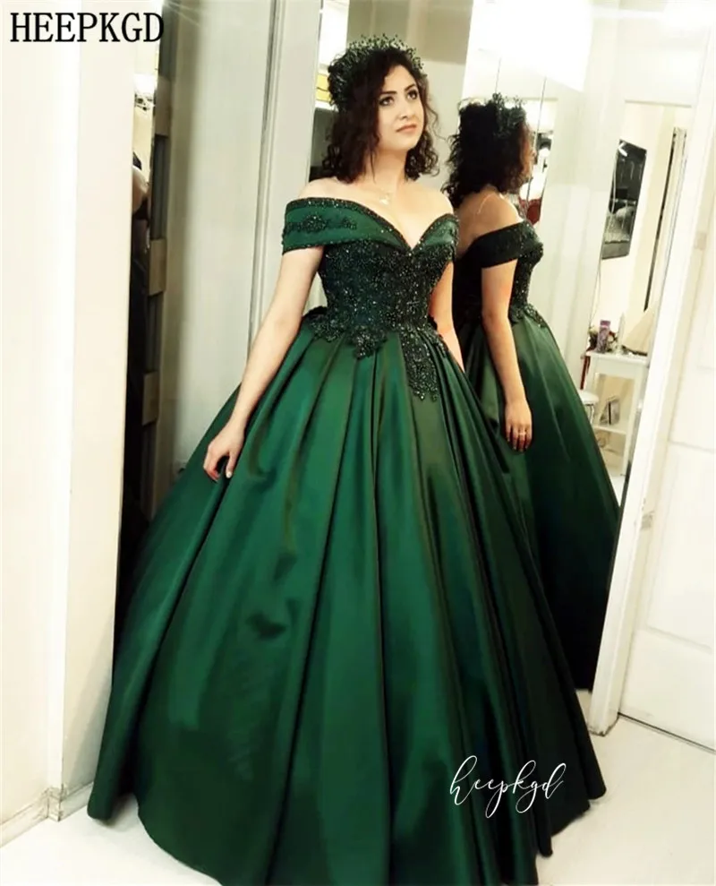 Великолепное зеленое сатиновое длинное арабское вечернее платье с открытыми плечами и v-образным вырезом на шнуровке, недорогие платья для выпускного вечера