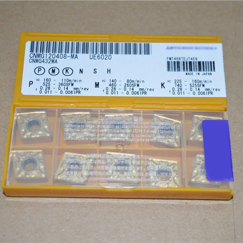 

10 Kit Carbide Inserts External Turning Tool CNMG120408-MA UE6020 CNMG432MA 2019
