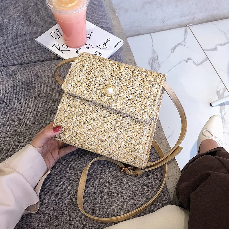 

New Arrival Bag Women's 2019 New Style Korean-style Versatile Fashion Shoulder Bag Summer Western Style Weaving Shoulder Square