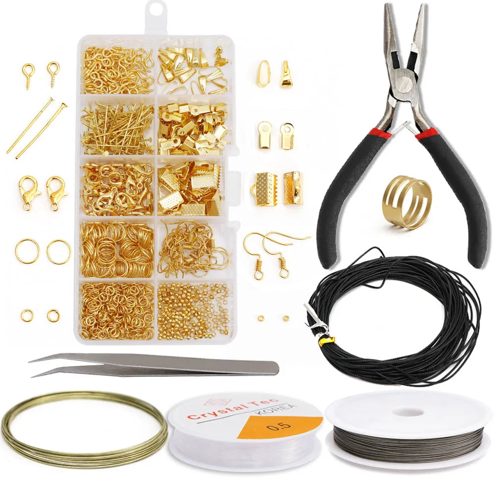 Alloy Accessories Kits Jewelry Findings Earrings Accessories Tools Open Jump Rings Earring Hook Jewelry Making Supplies Kit