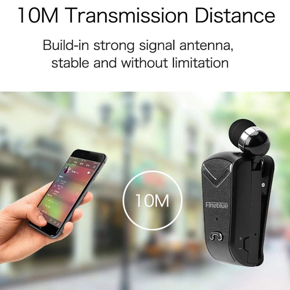 FINEBLUE F-V2 беспроводные наушники Bluetooth Handsfree наушники гарнитура звонки напоминают о цифрах носить пульт на прищепке для телефона с микрофоном