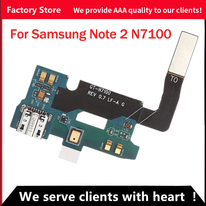 Оригинальный Для Samsung Galaxy Note 2 N7100 зарядный порт док-разъем гибкий кабель N71001 N7102 N719