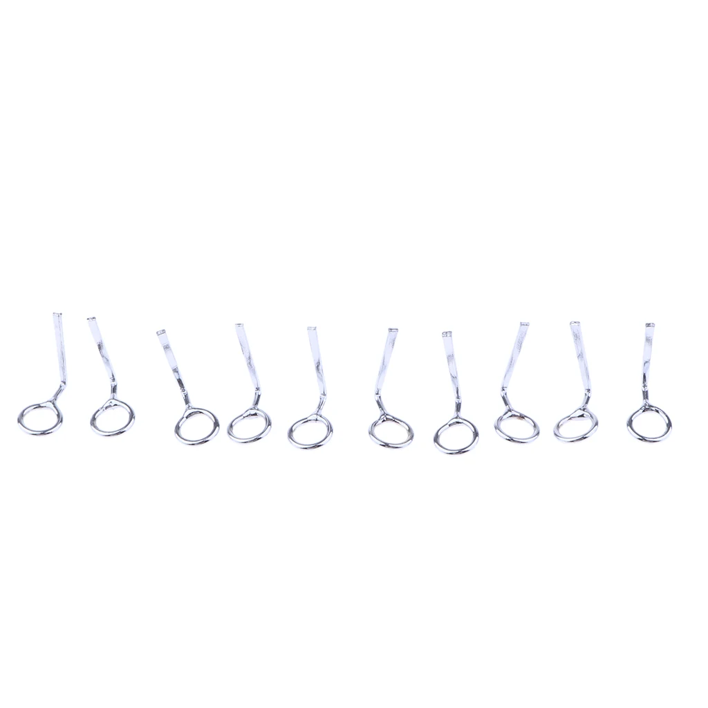 10Pcs Fishing Rod Guide Line Ring Single Leg Guides Stainless Steel Eye Rings for Lure Rod