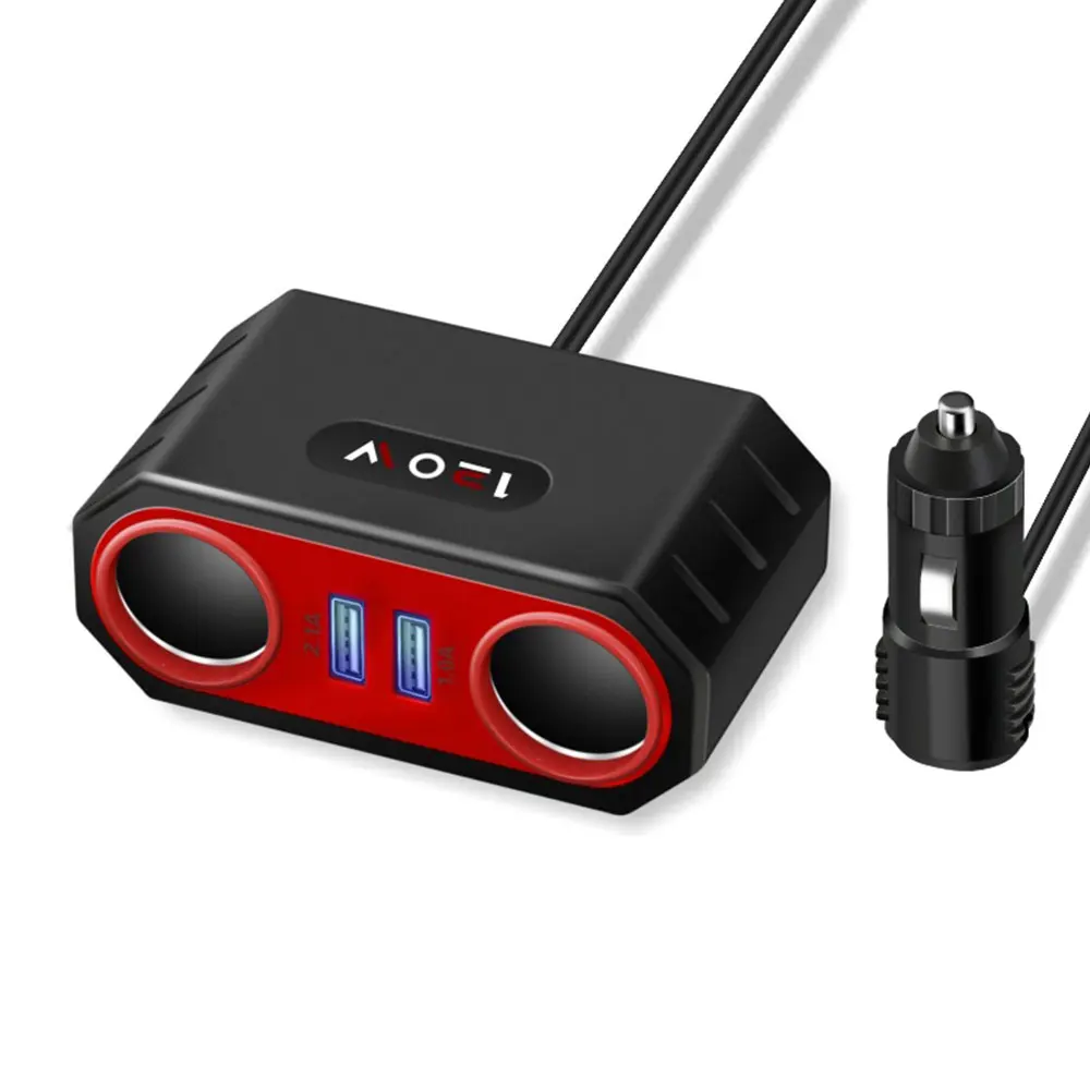 Auto Charger Car Quick Charger Universal Car Charger Adapter GPS Navigator Cigarette Lighter Sockets Dual USB Original - Название цвета: Black