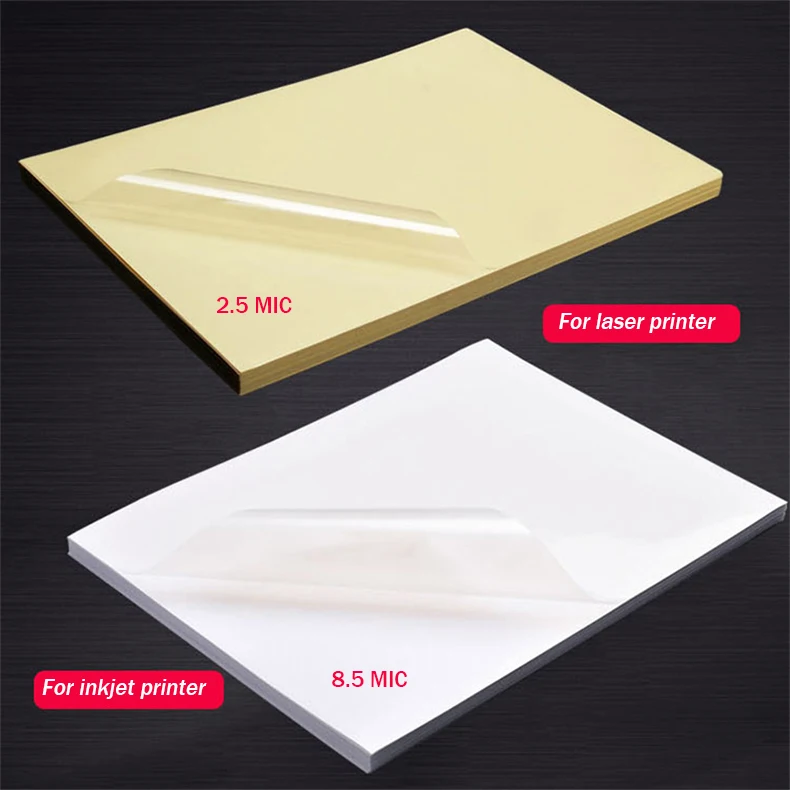 A4 Transparentes selbstklebendes Druckpapier PET-Etikettenaufkleber Wasserdichter und hochtemperaturbeständiger Laser-Tintenstrahldruck – Detail 2