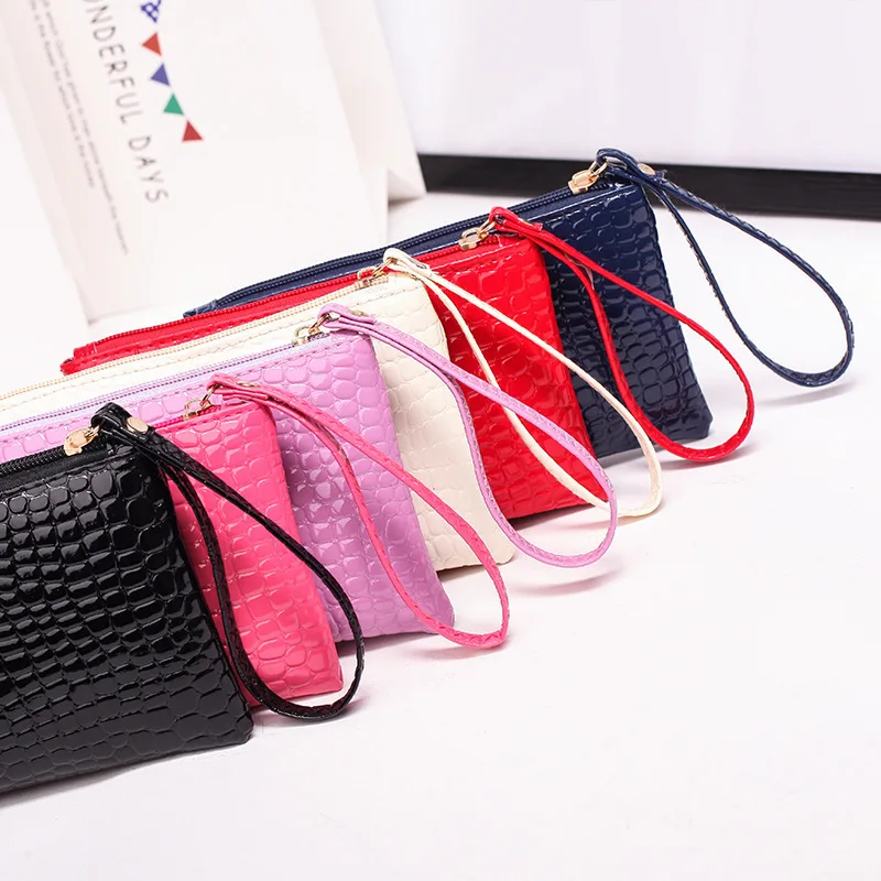 

Korean Crocodile Pattern wallet Women Brand High Quality Rectangle Purse Top PU Leather Girl porte monnaie B086