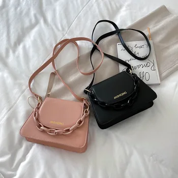 

Thick Chain Design Small PU Leather Crossbody Bags For Women 2020 Female Shoulder Messenger Bag Ladies Handbags Niche designer