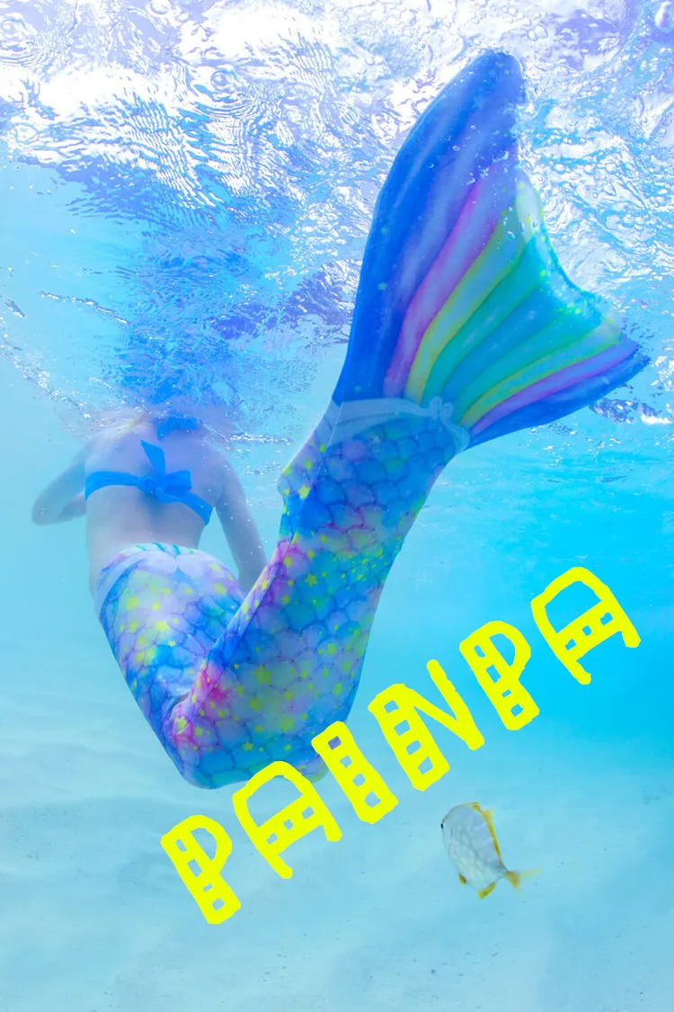 Kids Girls Swimming Mermaid tail Mermaid Costume Cosplay Children Christmas Gift Fantasy Swimsuit can add Monofin Fin