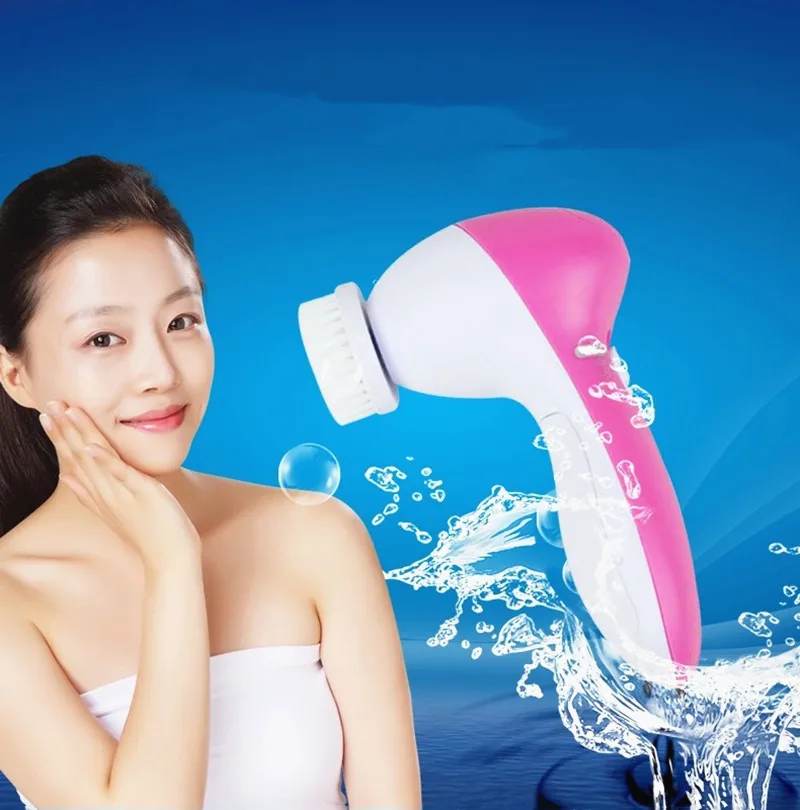 

1PC Electric Facial Cleanser 5 in 1 Wash Face Cleaning Machine Skin Pore Cleaner Body Clean Massage Mini Beauty Massager Brush