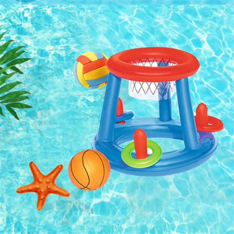 1 комплект надувной плавательный бассейн баскетбольная игрушка водный спорт плавательный бассейн поплавок детская вечеринка игра водный аксессуар гандбол летние игрушки