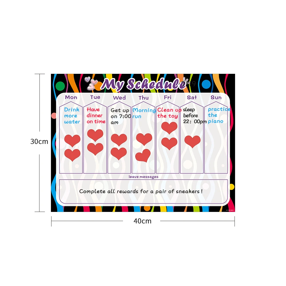 Магнитная наклейка на холодильник с сухой салфеткой еженедельный ежедневник