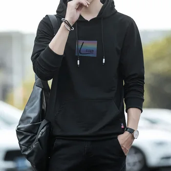 

Sweater hoodie autumn new style man loose fashion black men's wear coat black hoodie