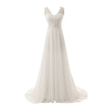 

Dressv Simple Wedding Dresses Mermaid 2020 SCOOP Neck Backless Lace Floor-Length Sleeveless V-Neck Wedding Party Dress For Bride