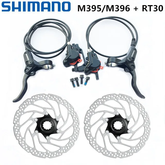 Shimano M396 M395 тормоза гидравлические дисковые тормоза велосипед MTB горный велосипед тормоза BR-BL-M396 M395 w/n G3 HS1 RT30 ротор 160 мм - Цвет: M395 with RT30