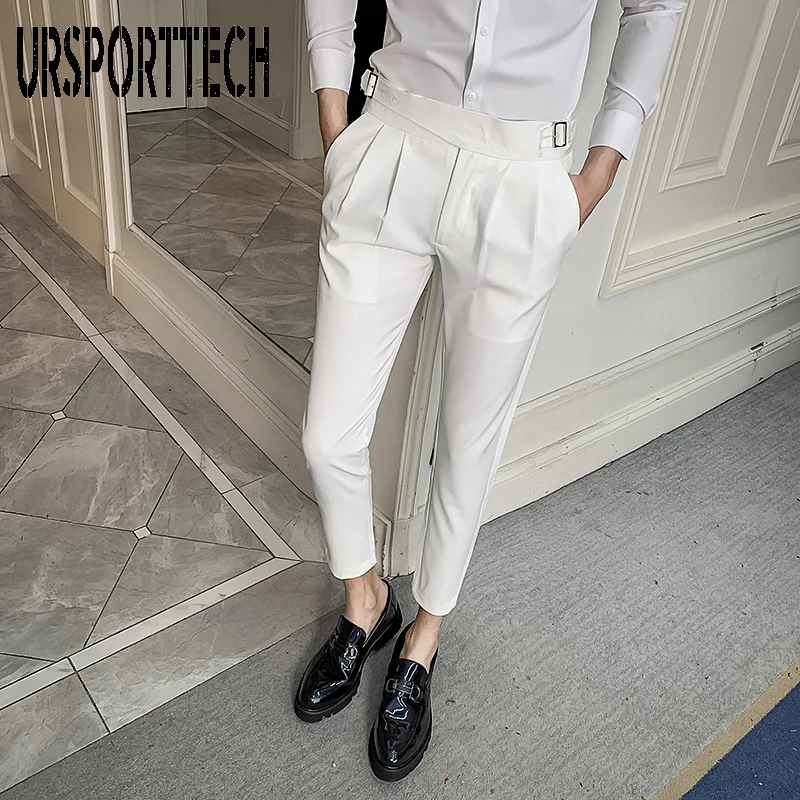 mens skinny white dress pants