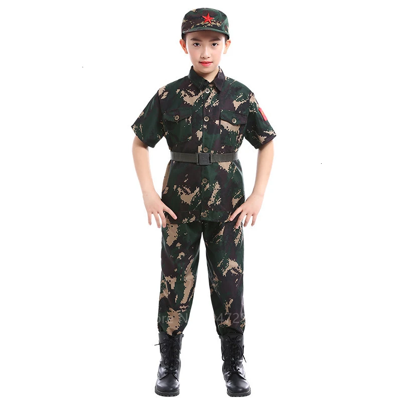 Военная форма для детей лагерь Скаут спецназ косплей дети солдат; Армия костюм Тактический Хэллоуин костюм фантазии карнавал - Цвет: Color 12