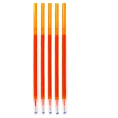 Erasable Pen Washable Handle Blue/Black/Red 0.5mm Kawaii Pen Refill Rod for Office Supplies Student Exam Writing Spare pens Orange-Refill-5pcs