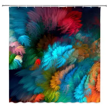 

Colorful Shower Curtain Art Decor Beautiful Watercolor Abstract Bathroom Curtain Decor Machine Washable 70x70Inches