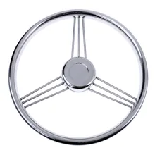 Anti-corrosion Boat Stainless Steering Wheel With Knob 3 Spoke