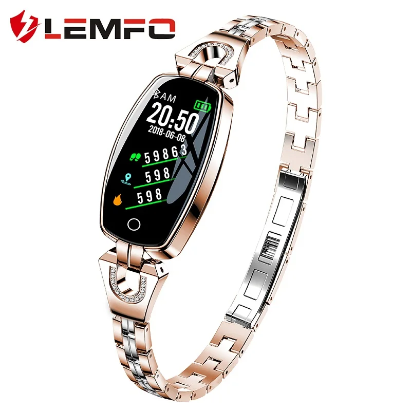 gold LEMFO H8 Смарт-часы для женщин Ip67 фитнес-Браслет Смарт-браслет 24 часа трекер здоровья Bluetooth напоминание спортивные часы для женщин - Цвет: gold