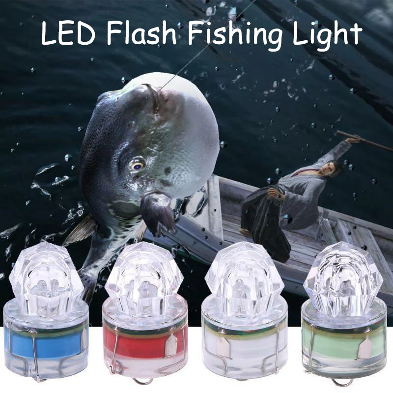 Flash Fishing Light LED Deep Drop Underwater Diamond Squid Strobe Bait Lure Lamp