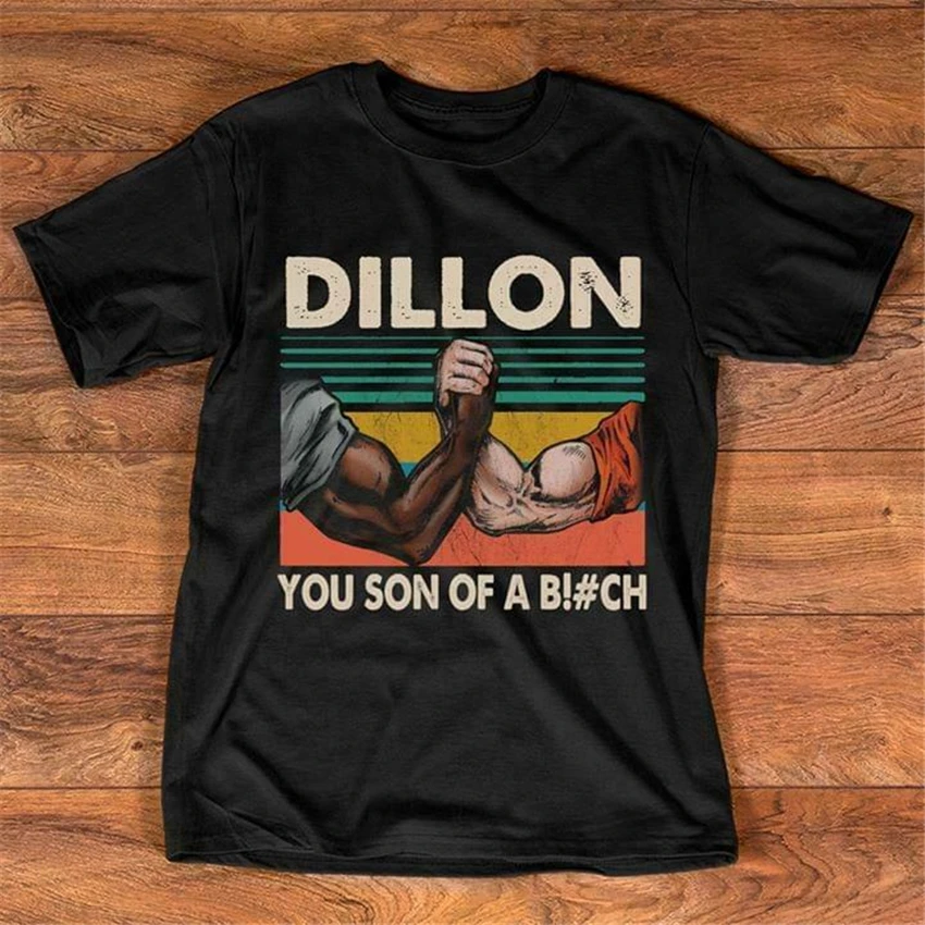 Dillon You Son Of A B! ТЧ Хищник Эпическая рукопожатие футболка черный хлопок для мужчин