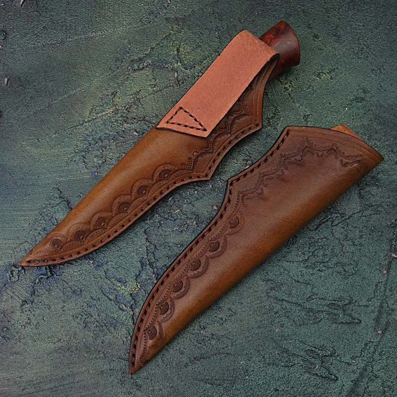 TUREN шведский порошковый стальной нож с фиксированным лезвием-охотничий нож ручной работы с оболочкой-Дамасские стальные наружные ножи инструменты для кемпинга