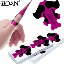 Bqan stiletto folha de unhas formas sistema acrílico francês uv gel ponta extensão peixe borboleta guia molde estêncil formulário adesivo