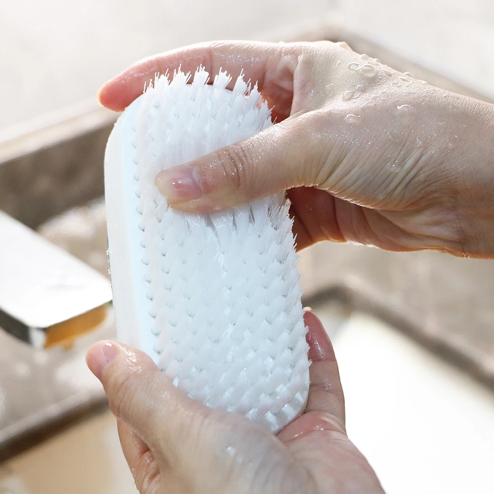 Durable Household Cleaning Brush with Hard Bristles for Kitchen, Bathroom, and Laundry