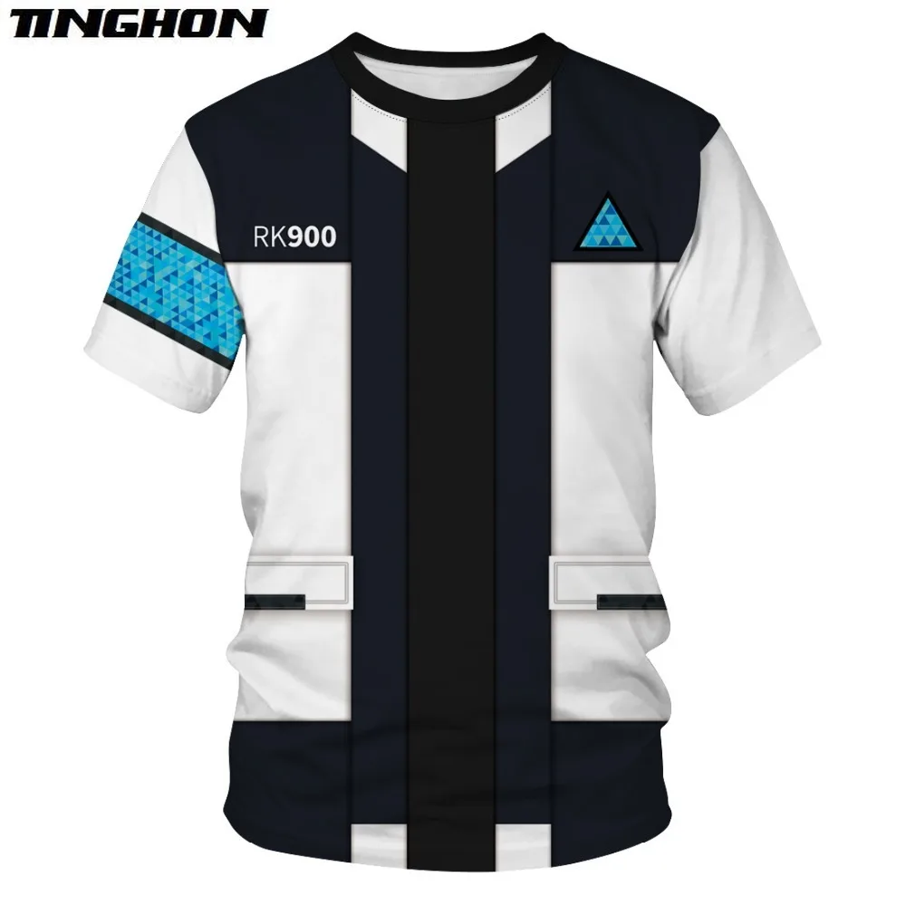 XS-7XL унисекс для мужчин и женщин футболка игра Detroit стать человека Коннор RK900
