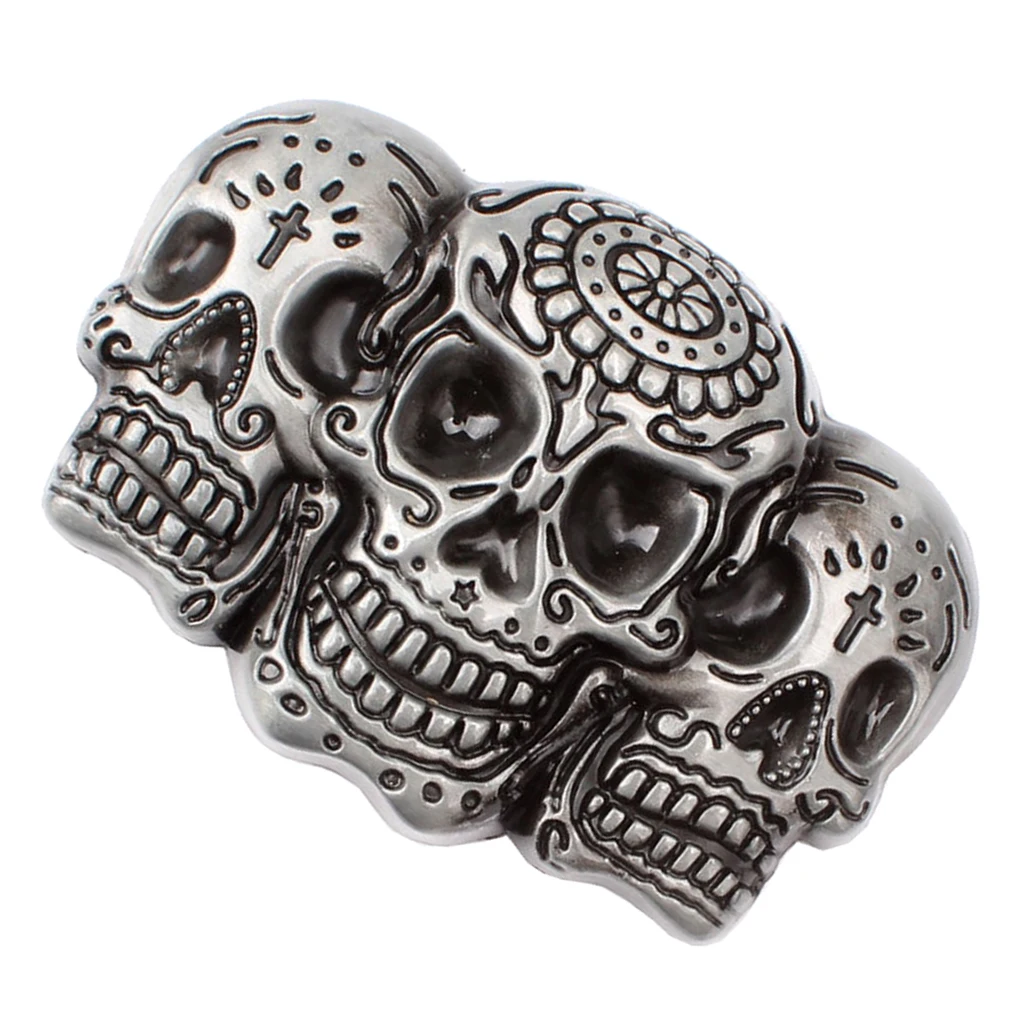 Vintage Western Belt Buckle 3D Skull Head Gothic Punk Rock Motorcycle Biker Gift