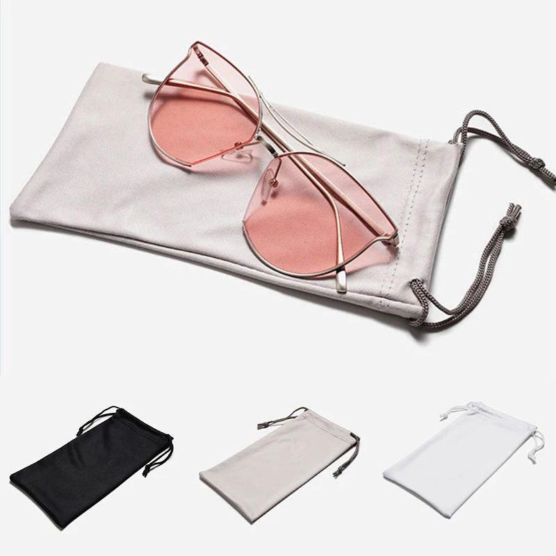 1PC Soft Cloth Sunglasses Bag Microfiber Dust Storage Pouch Glasses Carry Bag Portable Drawstring Eyewear Case Container