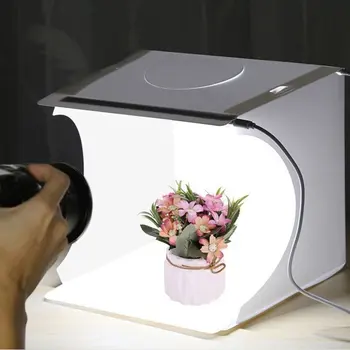 

Folding Studio Cake Photo Soft Box Mini Product LED Fill Light Simple White Warm Dimming USB Live Broadcasting
