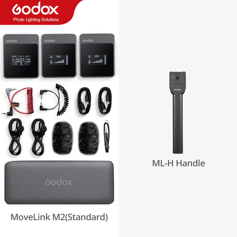 Godox MoveLink M1 M2 2.4GHz Wireless Lavalier Microphone for DSLR Cameras Camcorders Smartphones, and Tablets for YouTube 