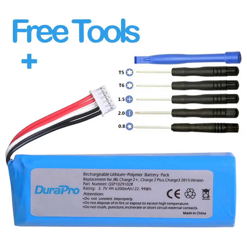 Аккумулятор DuraPro 6200 мАч для JBL Charge 2 + /Charge 2 Plus /Charge 3 2015 версия замена динамика battery Аккумулятор DuraPro 6200 мАч для JBL Charge 2 + /Charge 2 Plus /Charge 3 2015 версия замена динамика battery