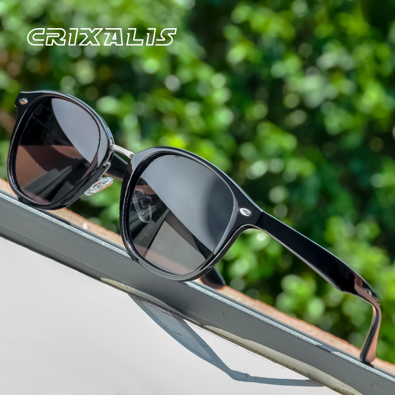 CRIXALIS Runde polarisierte Sonnenbrille für Herren, TR90, Vintage, blendfrei, Sonnenbrille für Damen, 2023, UV400, Zonnebril Dames