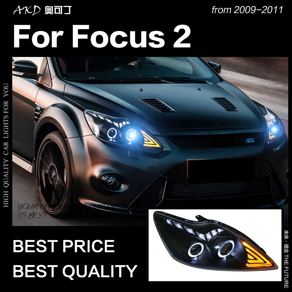 Автомобильные фары AKD для Ford Focus 2009-2011 2 светодиодный светодиодные DRL Hid