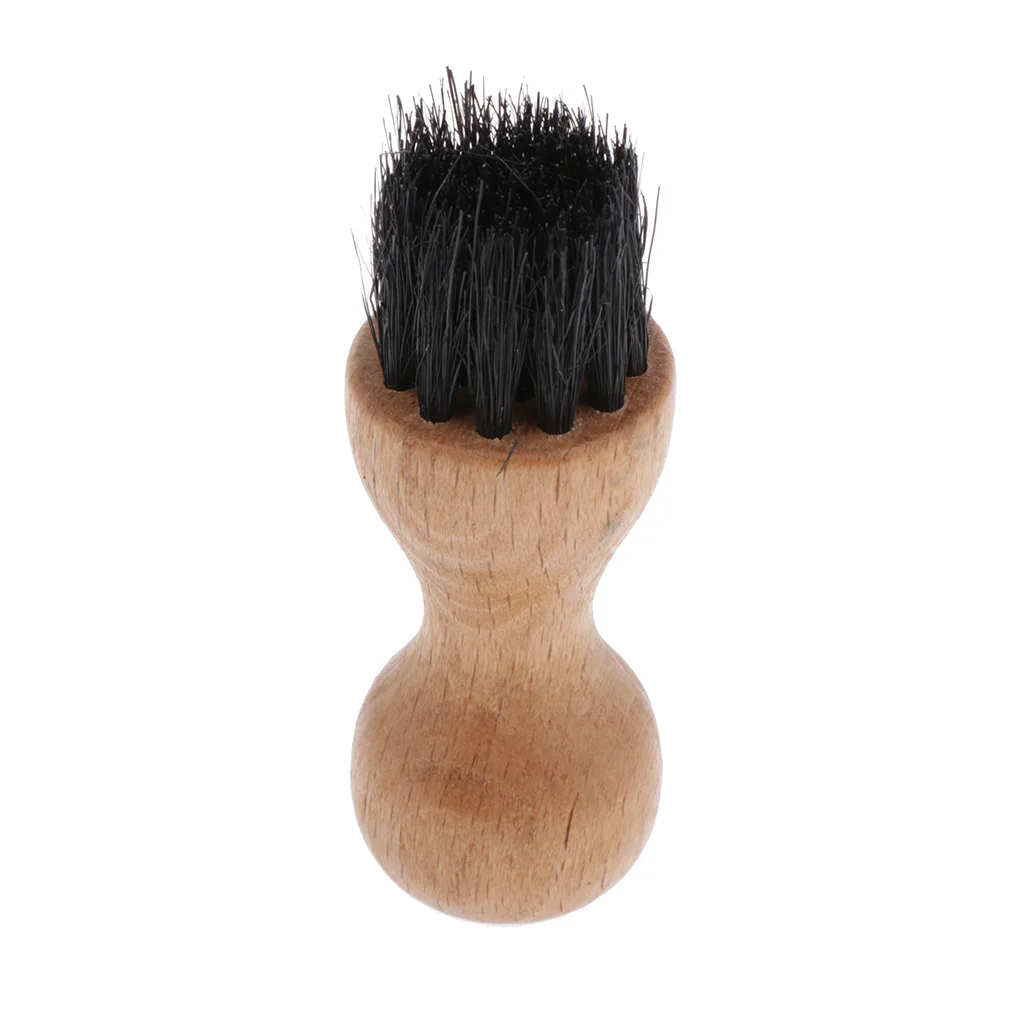 Natural Pig Hair Buffing Brush Wood Handle Polish Applicator For Shoes Boots