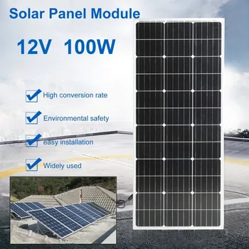 

12V 100W Monocrystalline Practical Solar Power System Module Solar Panel 12V Battery Charging For Off Grid RV Boat Car battery