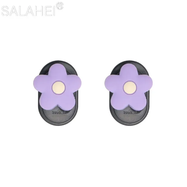 Storage Decoration Hook USB Cable Headphone Key 5 Color Cute Sunshine Little Flowers Car Universal 2PC Mini Hanger Adhesive Hook 2PC Purple