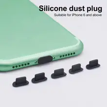 5Pcs Silicone Wear-resistant Phone Earphone Case Tablet Dust Plugs For iPhone 5S 6 8P iPhone 11 iPhone 12 Pro AirPods Headset