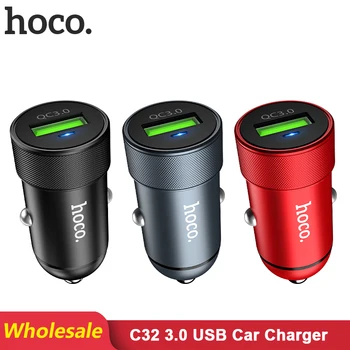 

HOCO C31 14 pcs/Lots Wholesale 18W QC 3.0 USB Car Charger Fast Charging QC For iPhone 11 Samsung S10 Xiaomi Mobile Phone In Car