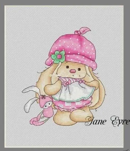 

GG Counted Cross Stitch Kit Bonnie Rabbit - Baby Rabbit Handmade Needlework For Embroidery 14ct Cross Stitch