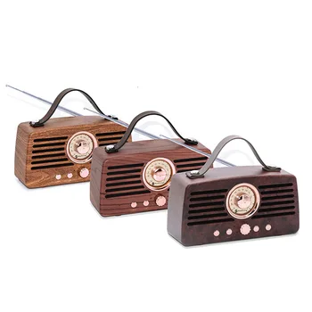 

Portable Antique Radio And Vintage Style Bluetooth Speaker Wireless FM Speaker With Call Function Support TF Card & U Disk Music